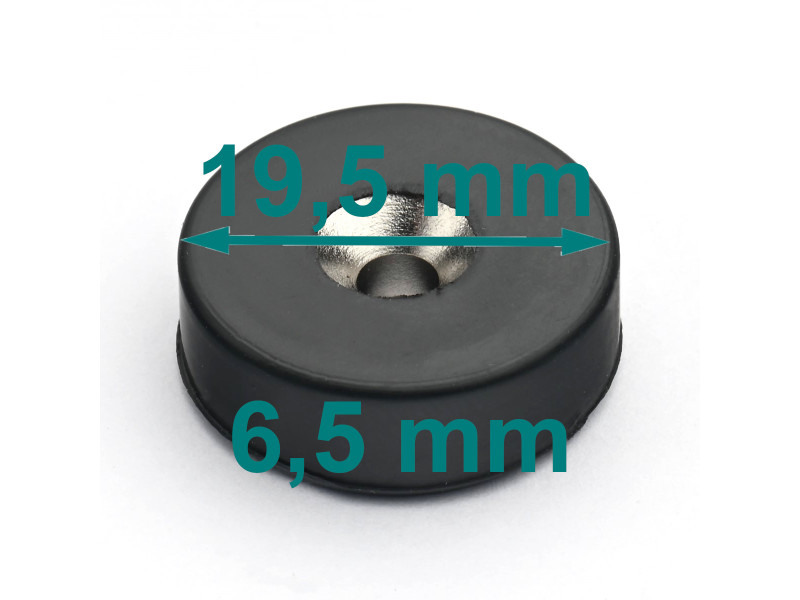 screw-on rubber-coated neodymium magnet