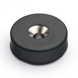 D19,5 x d7,2/3,6 x 6,5 / N42 - Neodymmagnet (NdFeB) i gummi