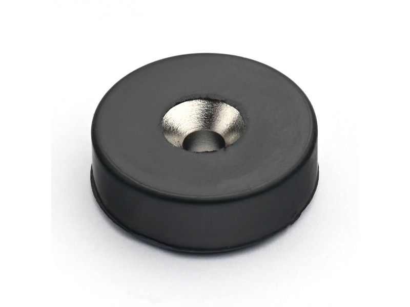 D19,5 x d7,2/3,6 x 6,5 / N42 - Neodímium mágnes (NdFeB) gumiban