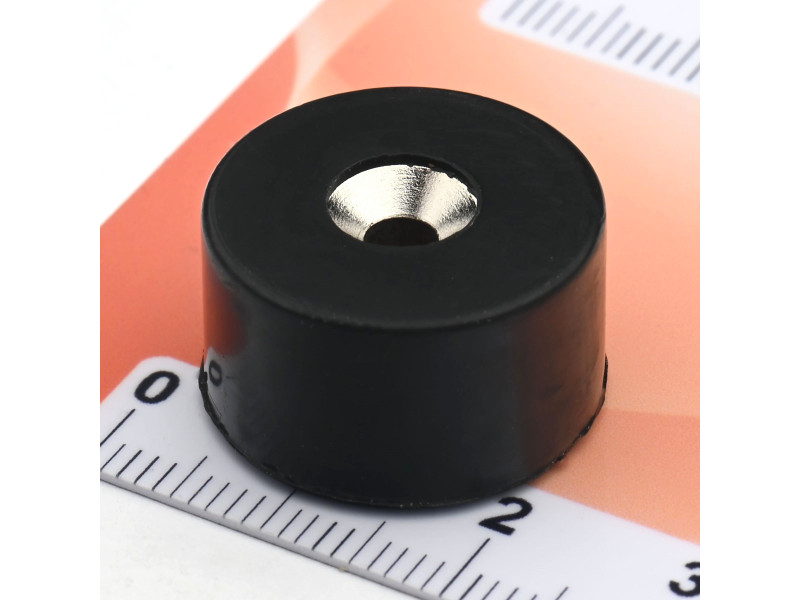 D19,5 x d7,2/3,6 x 11,5 / N42 - neodimov magnet (NdFeB) v gumi