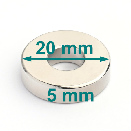 D20 x d8 x 5 / N38 - Neodymový magnet (NdFeB)