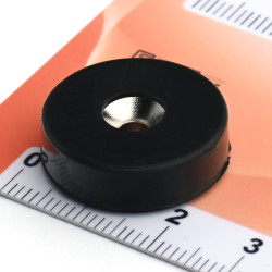 D21,5 x d7,2/3,6 x 6,5 / N42 - magnet de neodim (NdFeB) în cauciuc