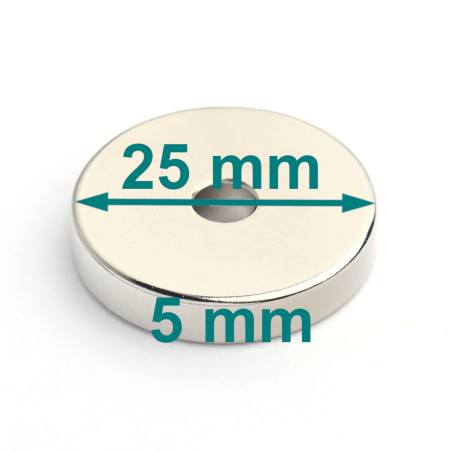 D25 x d5 x 5 / N38 - Neodym Magnet (NdFeB)