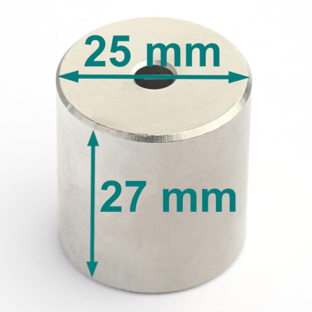 D25 x d5 x 27 / N38 - magnet de neodim (NdFeB)