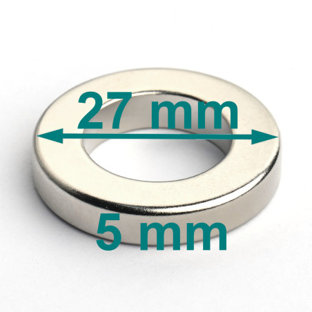 D27 x d16 x 5 / N38 - Neodym Magnet (NdFeB)