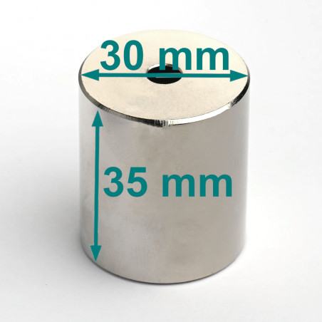 D30 x d6 x 35 / N38 - magnet de neodim (NdFeB)