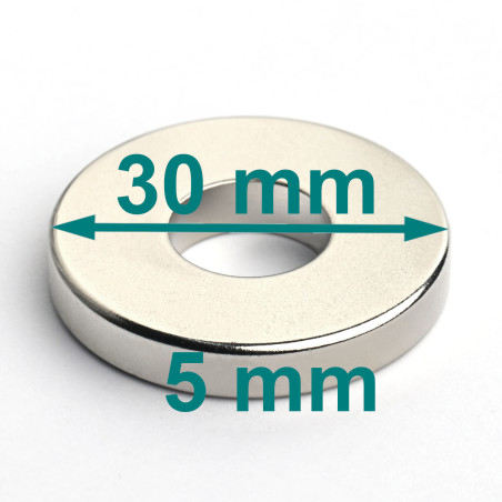 D30 x d12 x 5 / N35 - Neodymium magneet (NdFeB)