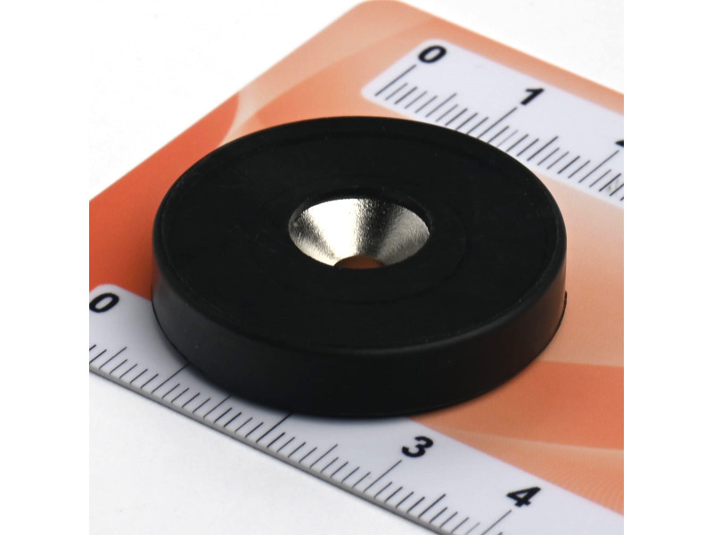 D31,5 x d10,5/4,3 x 6,5 / N42 - Neodymiummagnet (NdFeB) i gummi