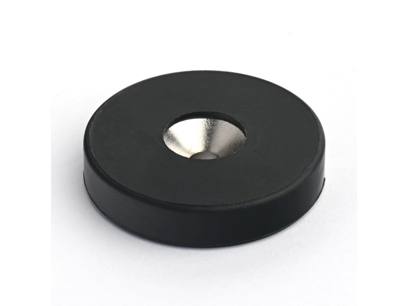 D31,5 x d10,5/4,3 x 6,5 / N42 - Neodímium mágnes (NdFeB) gumiban