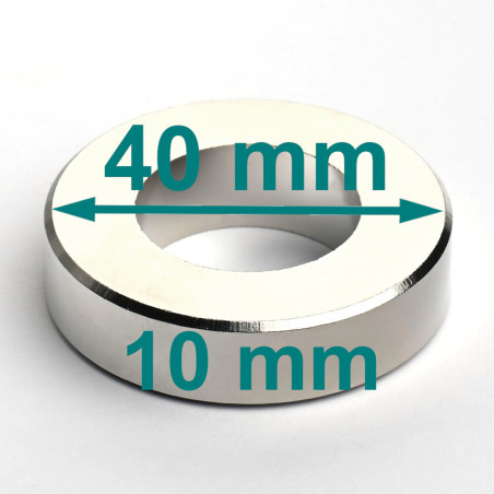 D40 x d22 x 10 / N38 - Neodyymimagneetti (NdFeB)