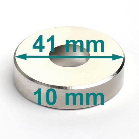 D41 x d15 x 10 / N38 - Neodym Magnet (NdFeB)