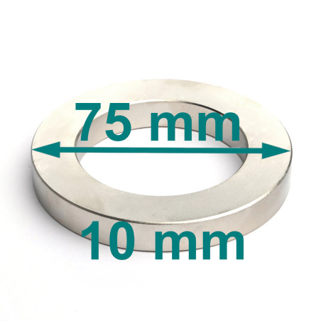D75 x d49 x 10 / N42 - Neodymiummagneet (NdFeB)