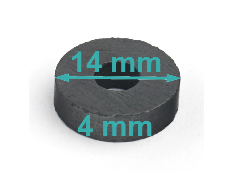 D14 x d5 x 4 / F30 - ferrittmagnet
