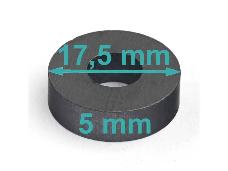 D17,5 x d7,5 x 5 / F30 - feritni magnet