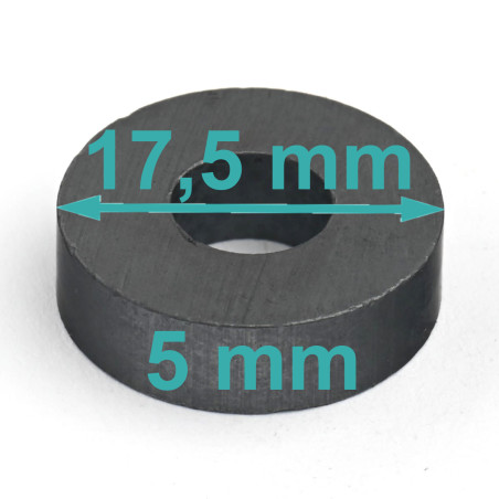 D17,5 x d7,5 x 5 / F30 - magnete in ferrite