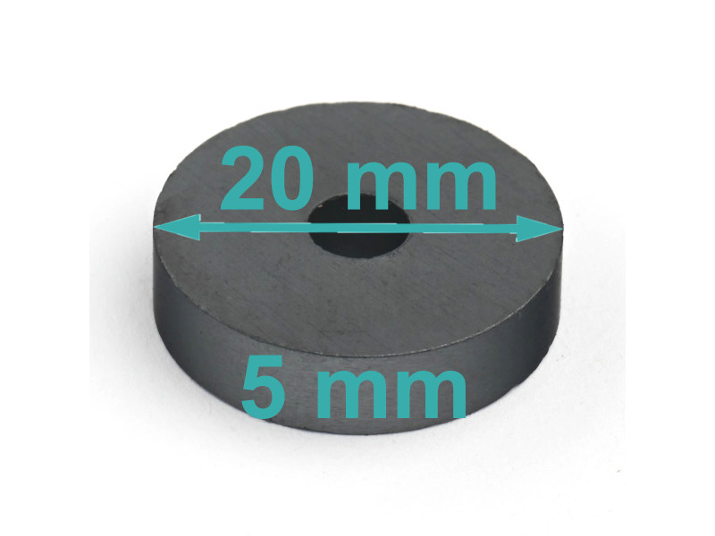 D20 x d5 x 5 / F30 - ferrittmagnet