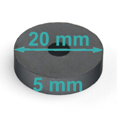 D20 x d5 x 5 / F30 - ferritmagnet