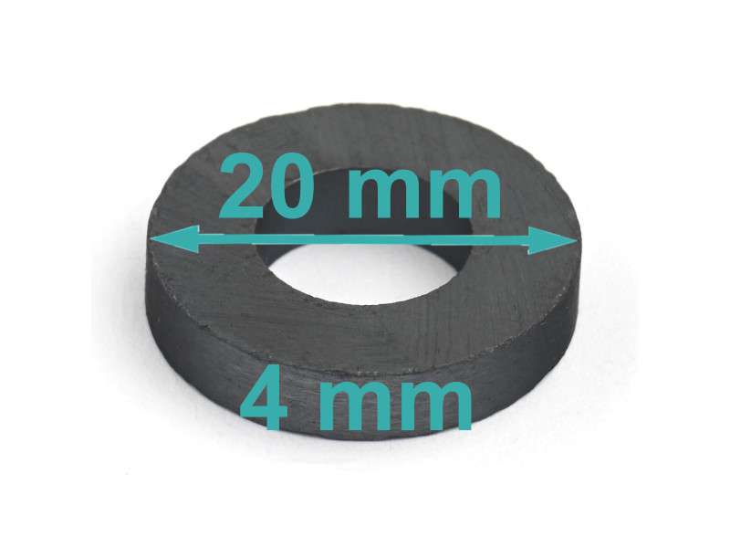 D20 x d10 x 4 / F30 - feritni magnet