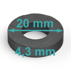 D20 x d10 x 4,3 / F30 - feritni magnet