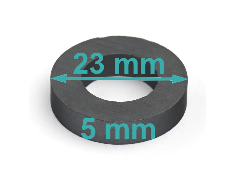D23 x d13 x 5 / F30 - ferrit mágnes