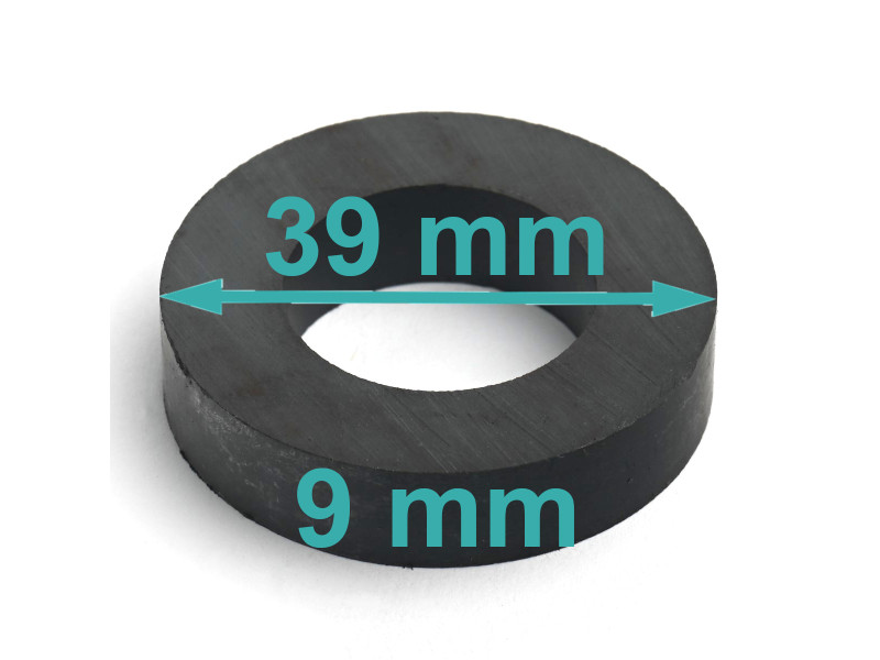 D39 x d22,5 x 9 / F30 - ferrit mágnes
