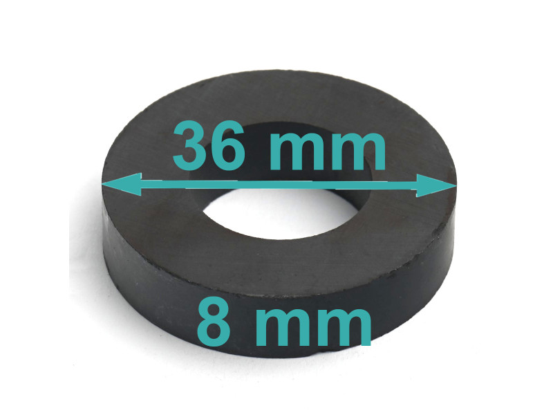 D36 x d18 x 8 / F30 - ferrittmagnet