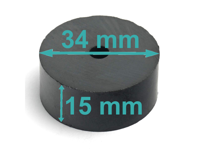 D34 x d5,5 x 15 / F30 - feritni magnet