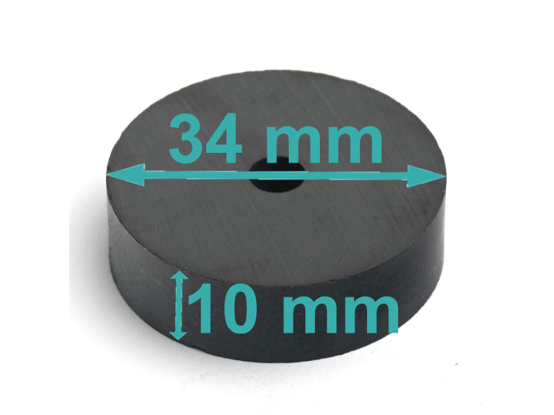 D34 x d5,5 x 10 / F30 - ferrittmagnet