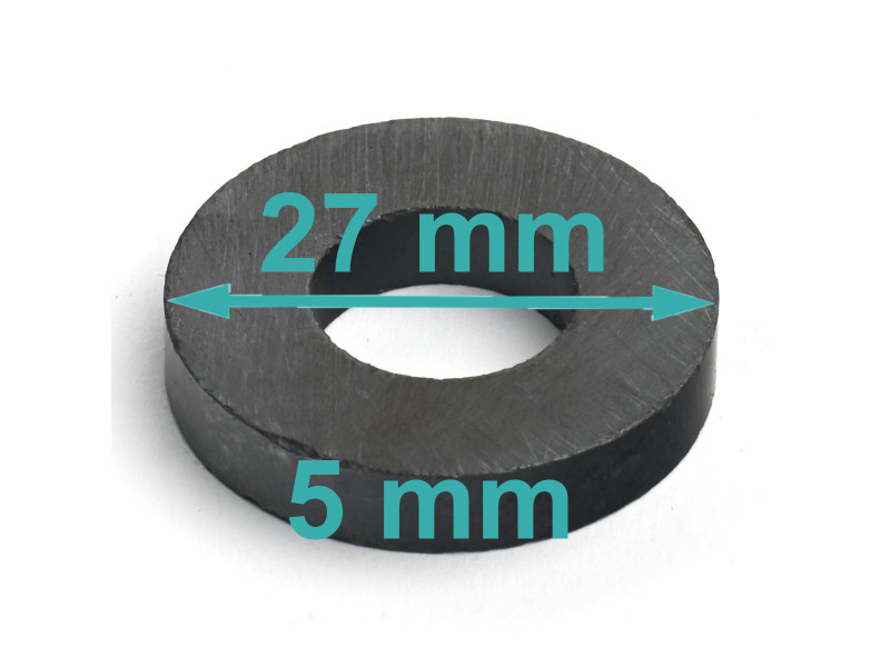 D27 x d12,6 x 5 / F30 - ferrit mágnes