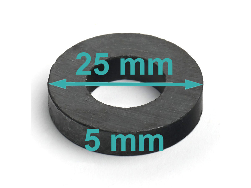 D25 x d13 x 5 / F30 - ferrit mágnes