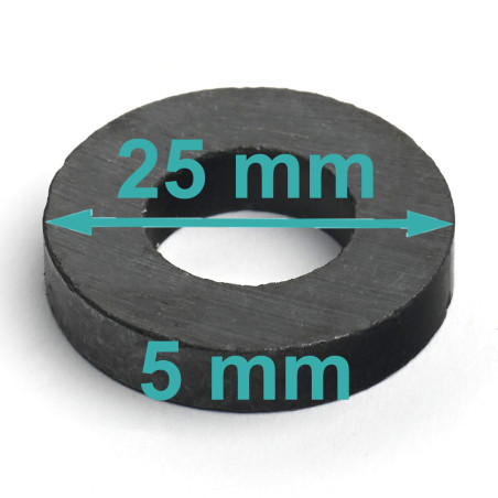 D25 x d13 x 5 / F30 - ferrittmagnet