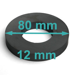 D80 x d40 x 12 / F30 - ferrittmagnet