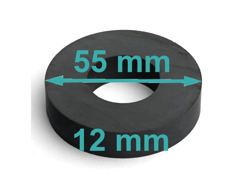 D55 x d24 x 12 / F30 - ferrit mágnes