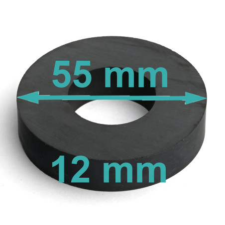 D55 x d24 x 12 / F30 - íman de ferrite
