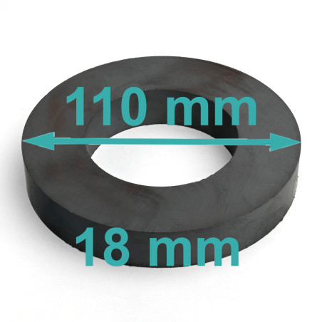D110 x d60 x 18 / F30 - magnete in ferrite