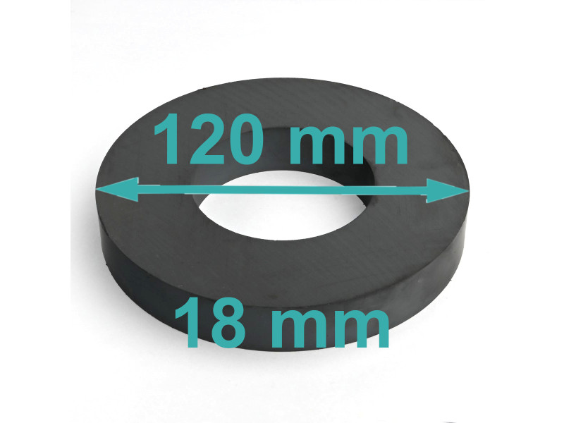 D120 x d60 x 18 / F30 - ferrit mágnes