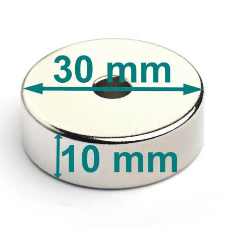 D30 x d6 x 10 / N38 - Neodymový magnet (NdFeB)