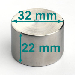 NdFeB Magnet mit Gehäuse D32 x 22 / N