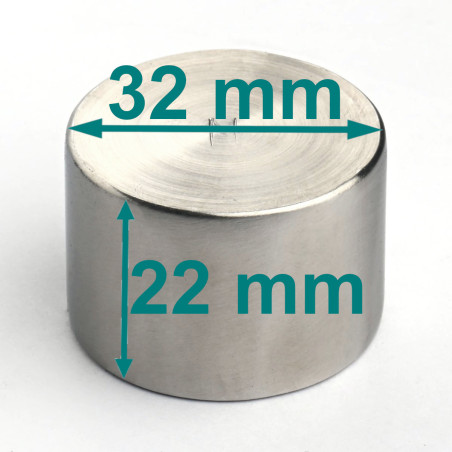 NdFeB Magnet mit Gehäuse D32 x 22 / N