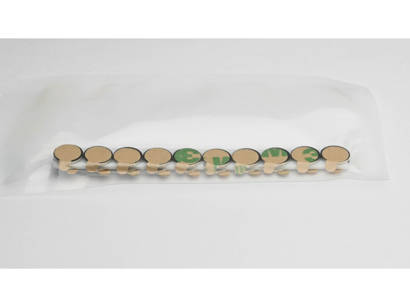 D8 x 0,75 / N38 - Neodymmagnet (NdFeB) / selvklebende, med tape 3M 467MP