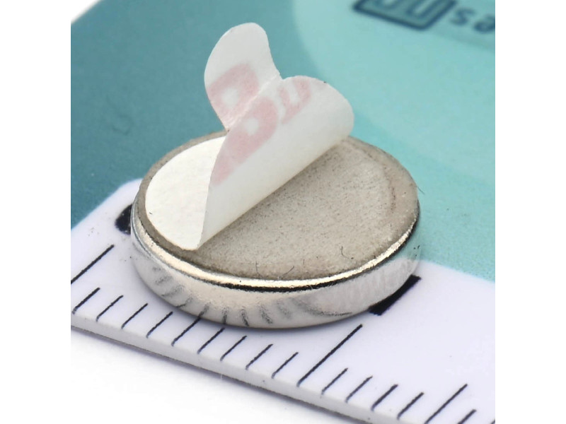 D10 x 2 / N38 - neodimov magnet (NdFeB) / samolepilni, s peno 3M 4920