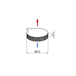 D10 x 2 / N38 - Neodymmagnet (NdFeB) / selvklebende, med skum 3M 4920