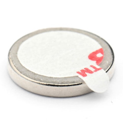 D12 x 2 / N38 - neodimov magnet (NdFeB) / samolepilni, s peno 3M 4920