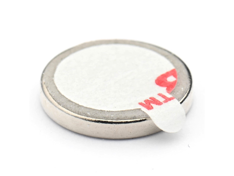 D12 x 2 / N38 - neodimov magnet (NdFeB) / samolepilni, s peno 3M 4920