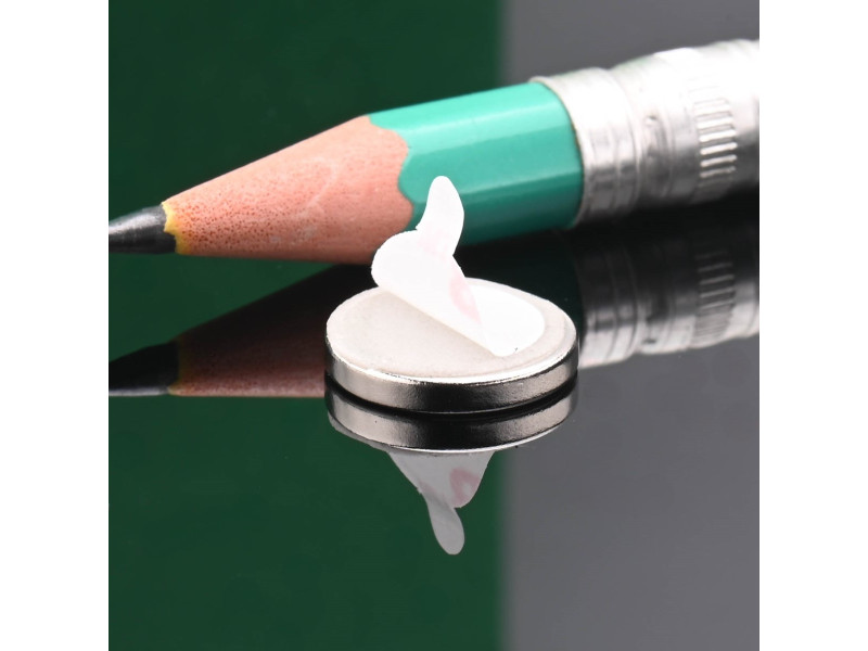 D12 x 2 / N38 - Neodymmagnet (NdFeB) / selvklebende, med skum 3M 4920