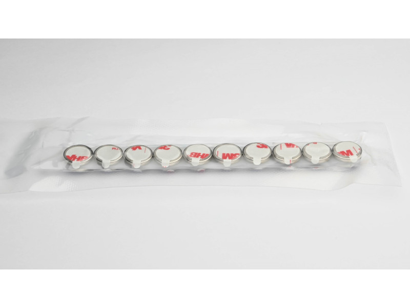 D12 x 2 / N38 - Neodymmagnet (NdFeB) / selvklebende, med skum 3M 4920