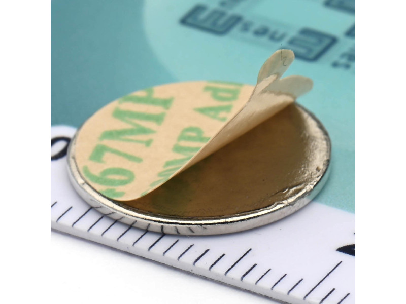 D15 x 1 / N38 - Neodimyum mıknatıs (NdFeB) / kendinden yapışkanlı, bantlı 3M 467MP