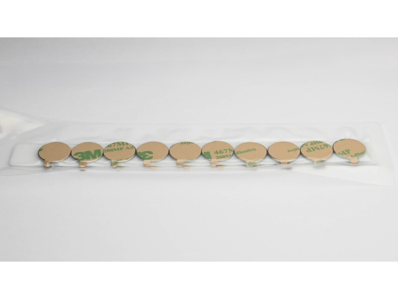 D15 x 1 / N38 - Neodimyum mıknatıs (NdFeB) / kendinden yapışkanlı, bantlı 3M 467MP