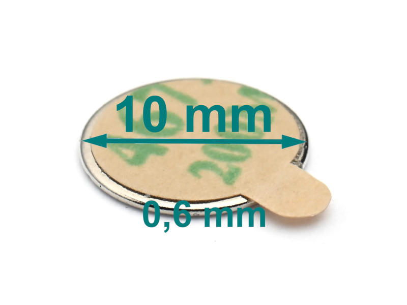 super tanek ploščati neodim disk magnet samolepilni
