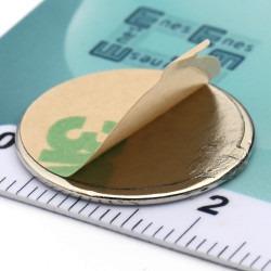 D20 x 1 / N38 - Neodymmagnet (NdFeB) / selvklebende, med tape 3M 467MP